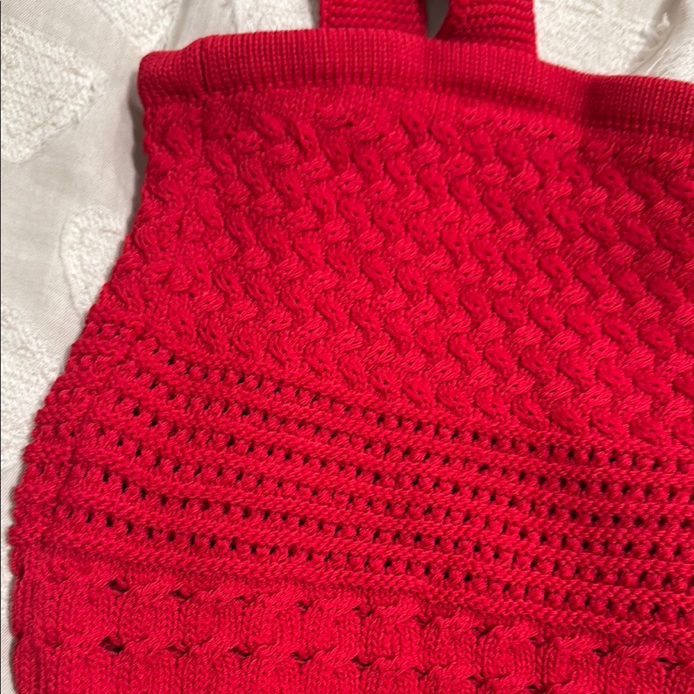 Astr Red Ribbed Crop Tank Top like new. Size small - Picture 3 of 8